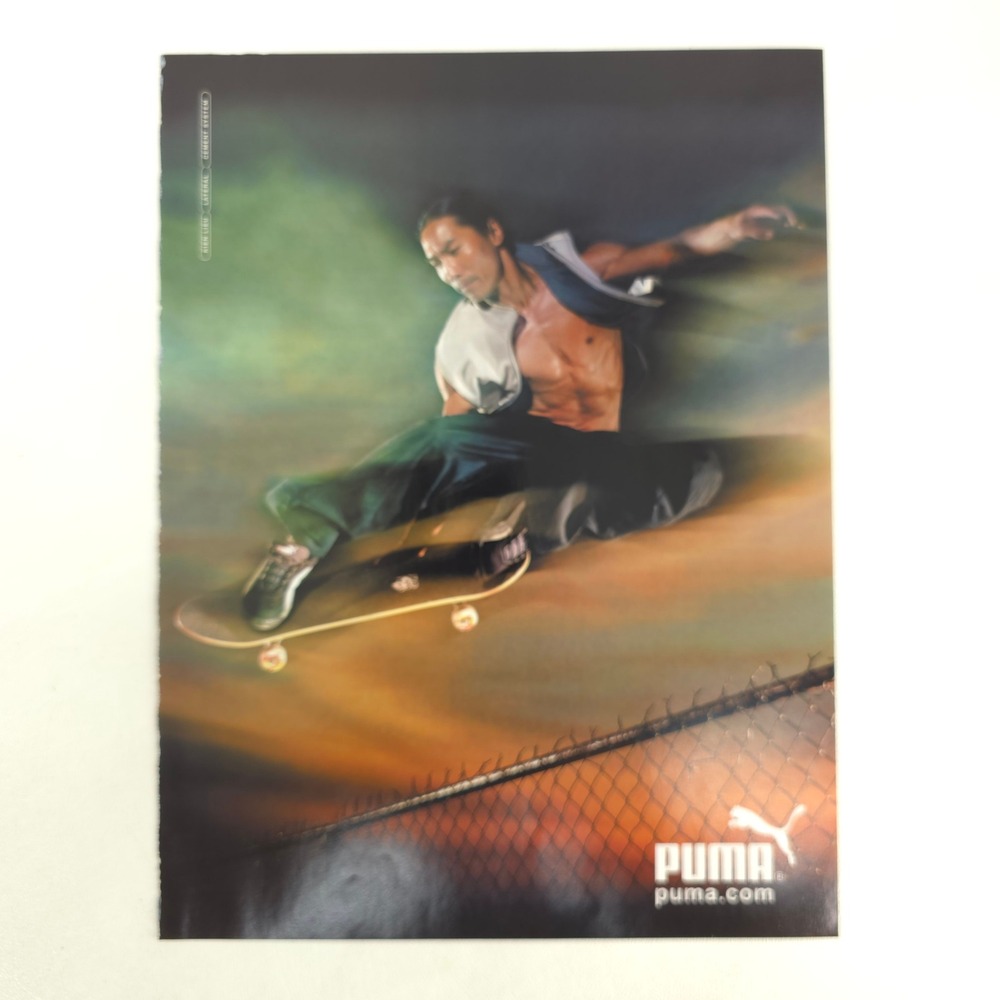 Puma Skateboarding Shoes Print Ad 2001 90s Y2K Skater Decor Collector Display